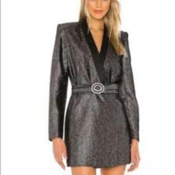 Bronx and Banco Belle Black Blazer Dress Prom Christmas Holiday Party sz L NWT - Picture 1 of 3